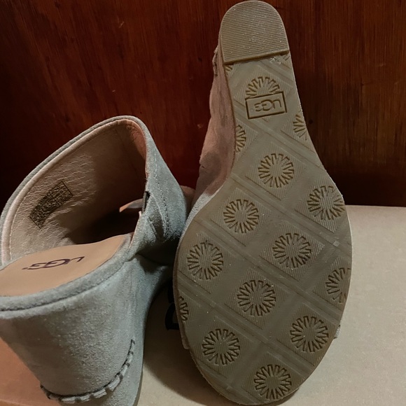 UGG Antilope Lively Suede Wedge high heels slip ons Size 7 3.5 inches high - Picture 3 of 10